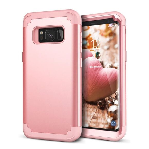 Pack of 4 Samsung Galaxy S8 Rose Gold Rugged Protective Phone Cases - Picture 1 of 8